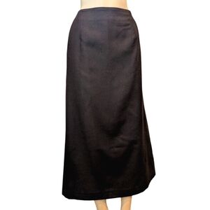 Morton Bernard Petite Dark Brown 100% Wool Side Pockets Maxi Skirt Women's 16P